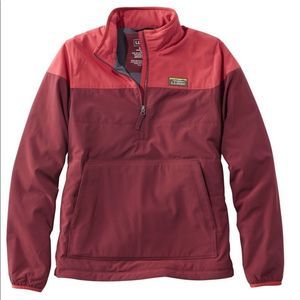 NWOT L.L. Bean Insulated Stretch Pullover Coral Color-block SIZE M